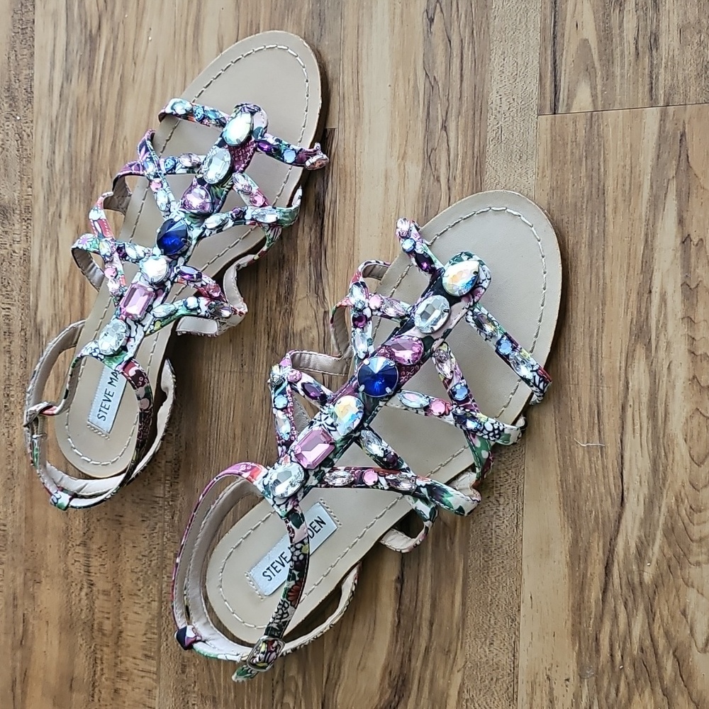 Steve Madden Multicolor Embellished Sandals